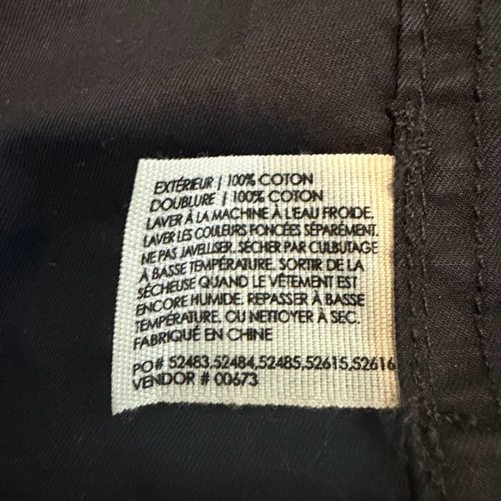 Club Monaco Women’s XL Navy Blue Canvas Jacket w/Tan Corduroy Collar 100% Cotton - Picture 7 of 8